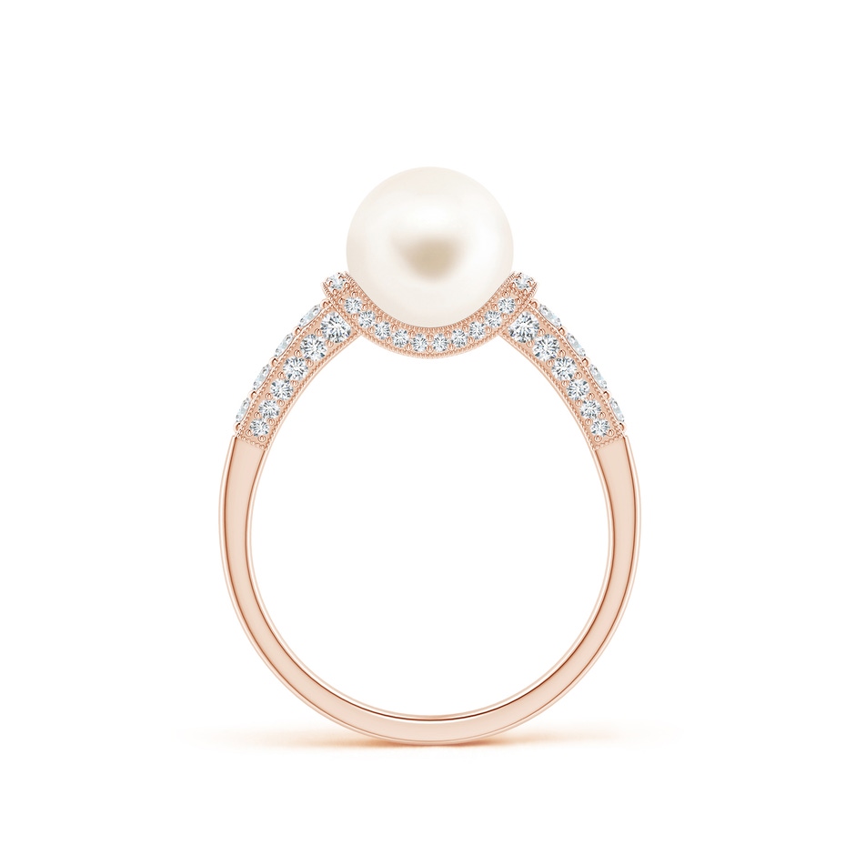 8mm AAA Vintage Inspired Freshwater Pearl Ring in Rose Gold side 199