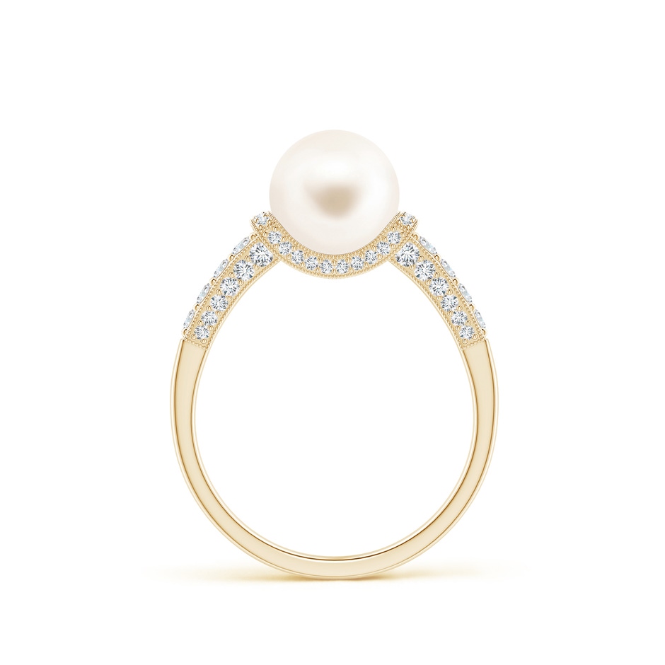 8mm AAA Vintage Inspired Freshwater Pearl Ring in Yellow Gold side 199