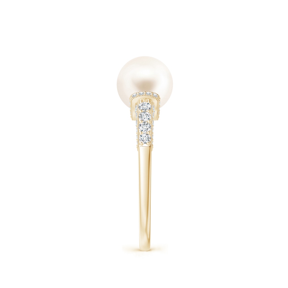 8mm AAA Vintage Inspired Freshwater Pearl Ring in Yellow Gold side 299