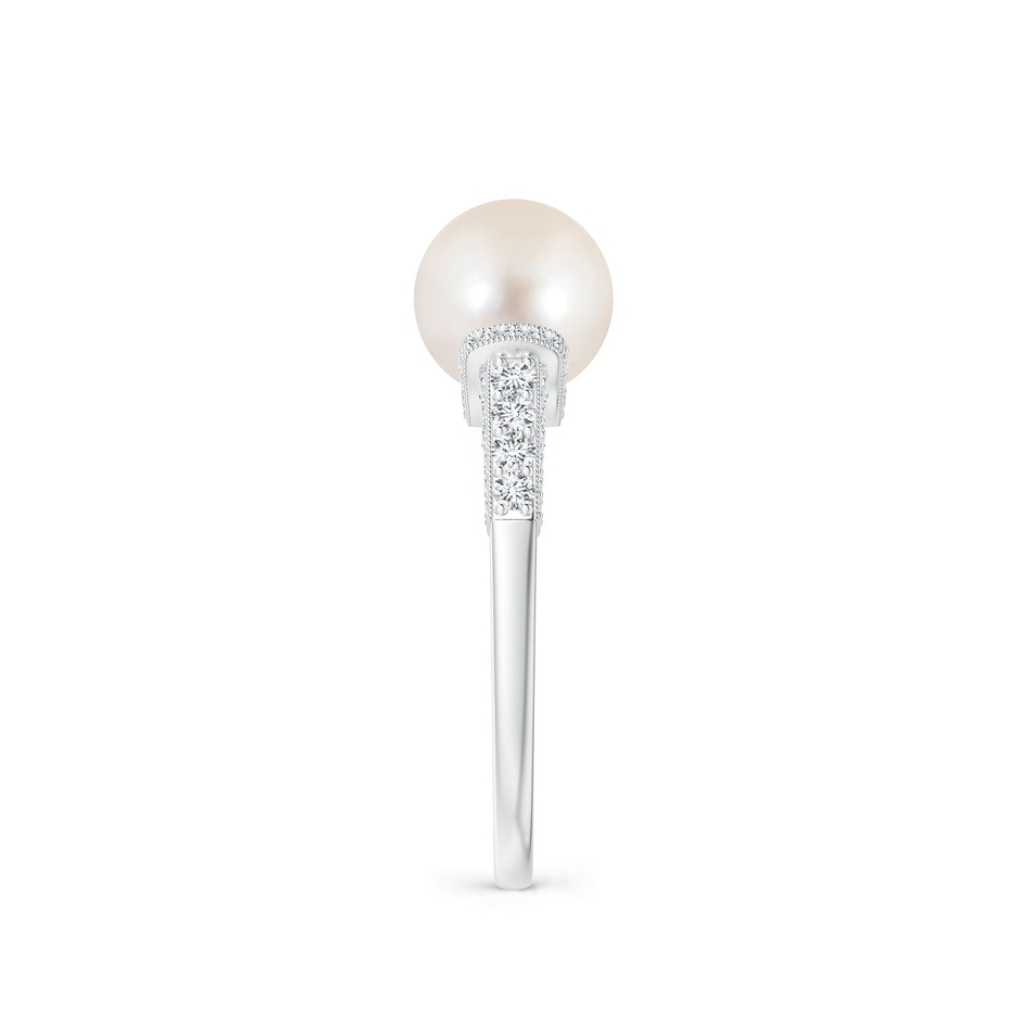 8mm AAAA Vintage Inspired Freshwater Pearl Ring in P950 Platinum side 299