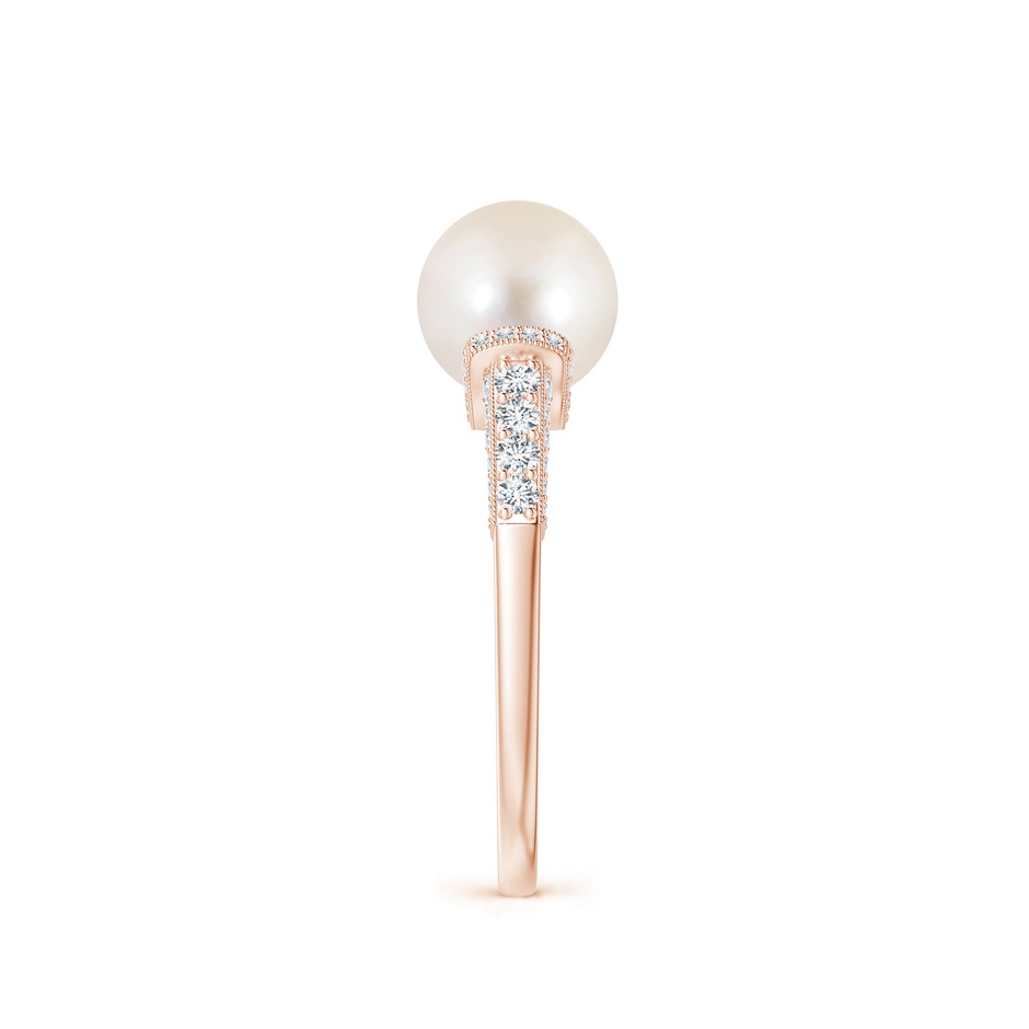 8mm AAAA Vintage Inspired Freshwater Pearl Ring in Rose Gold side 299
