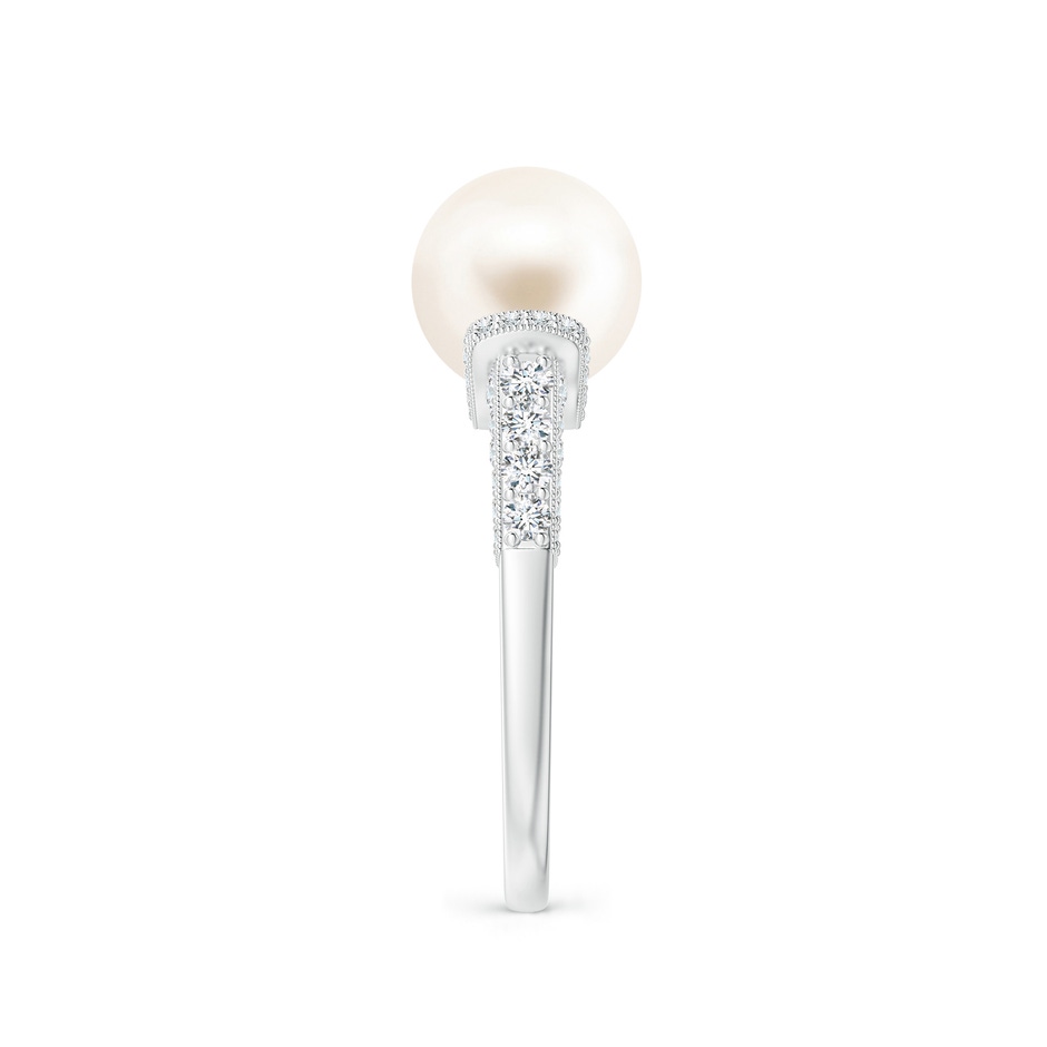 9mm AAA Vintage Inspired Freshwater Pearl Ring in White Gold side 299