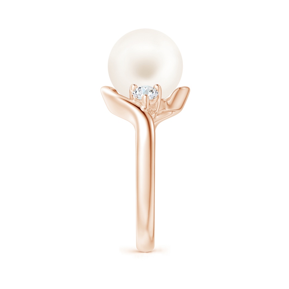 10mm AA Classic Freshwater Pearl Bypass Ring in Rose Gold side 2