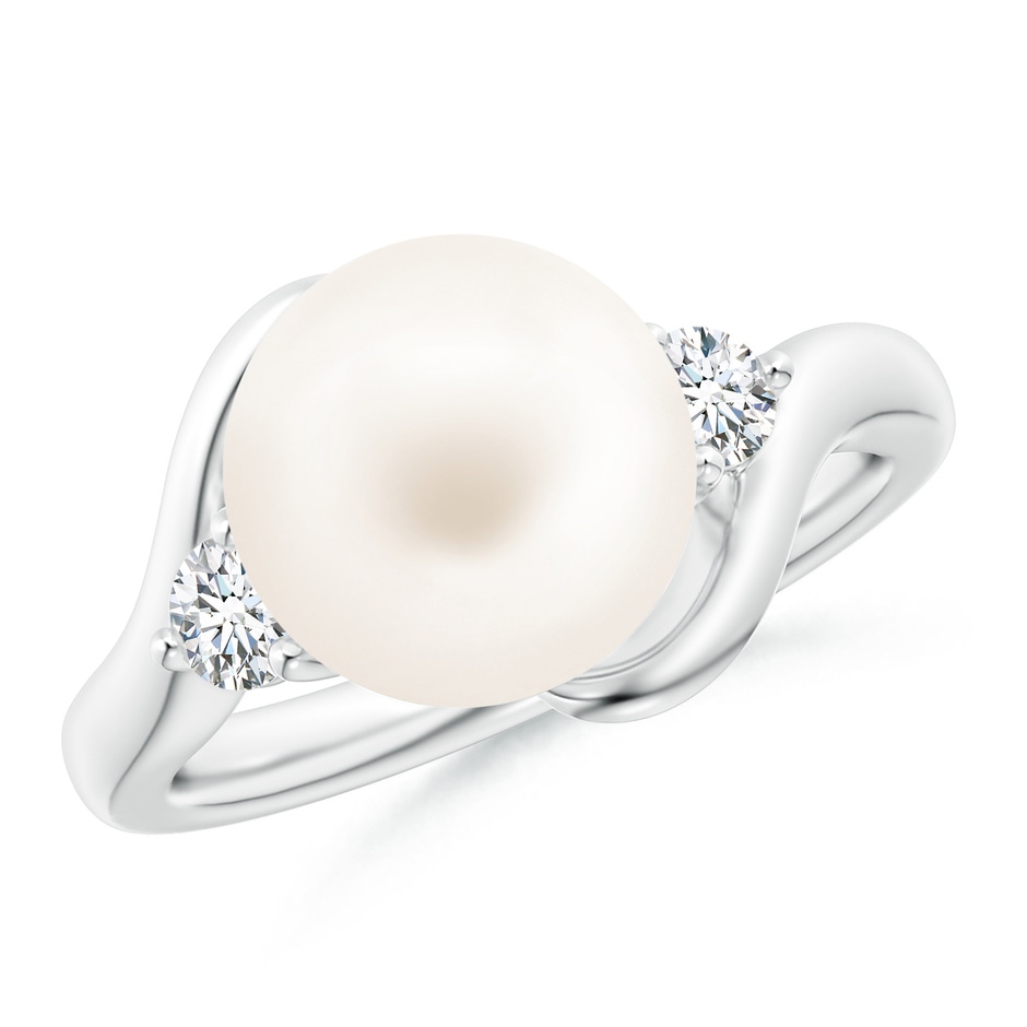 10mm AA Classic Freshwater Pearl Bypass Ring in White Gold 