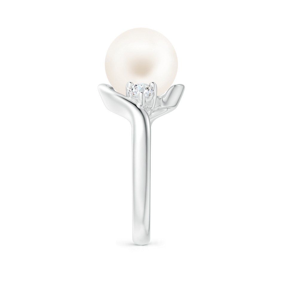 10mm AA Classic Freshwater Pearl Bypass Ring in White Gold side 2