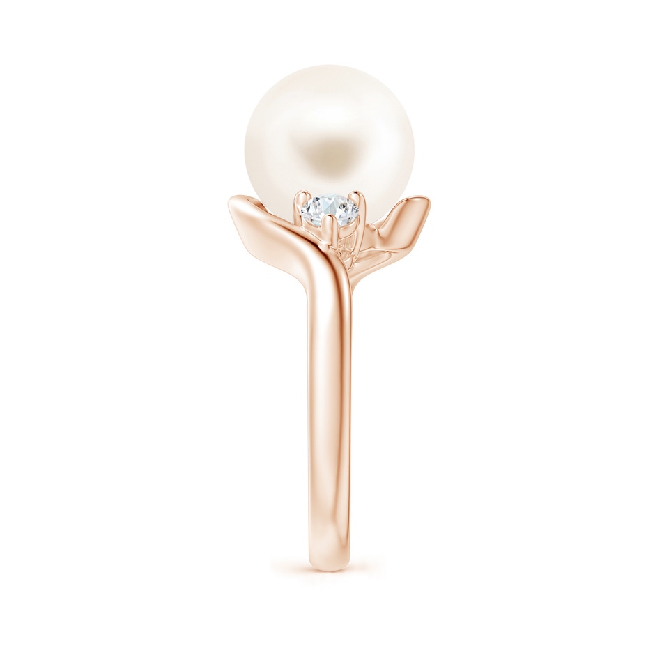 10mm AAA Classic Freshwater Pearl Bypass Ring in Rose Gold side 2