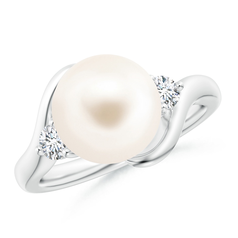 10mm AAA Classic Freshwater Pearl Bypass Ring in White Gold 