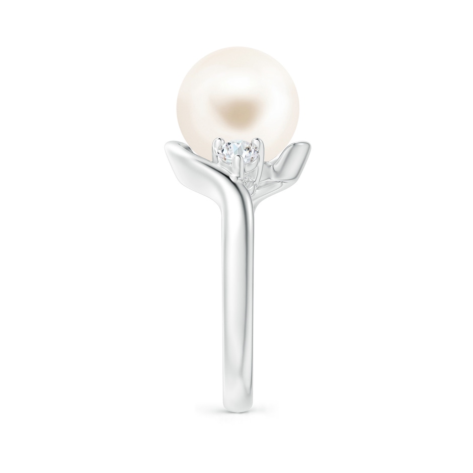10mm AAA Classic Freshwater Pearl Bypass Ring in White Gold side 2
