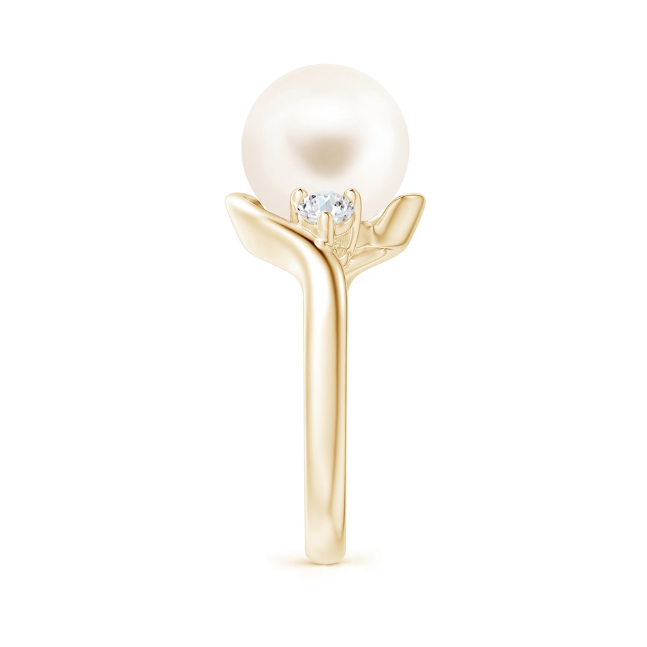 10mm AAA Classic Freshwater Pearl Bypass Ring in Yellow Gold side 2