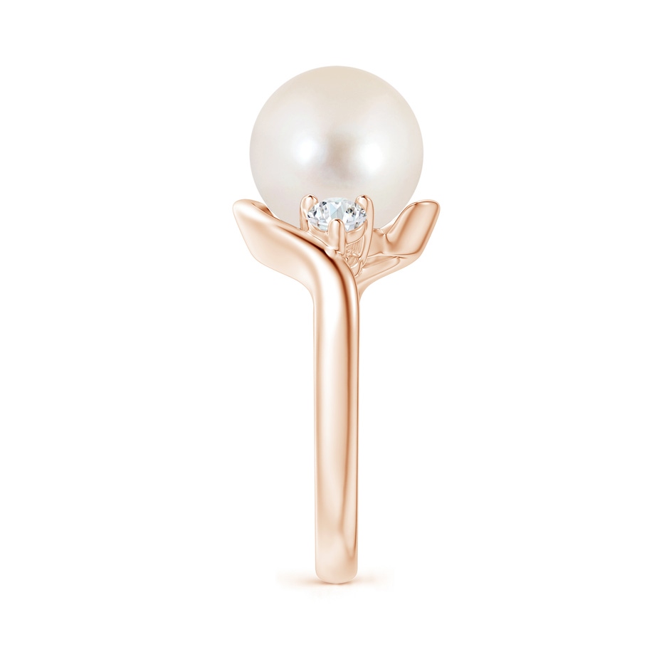 10mm AAAA Classic Freshwater Pearl Bypass Ring in Rose Gold side 2