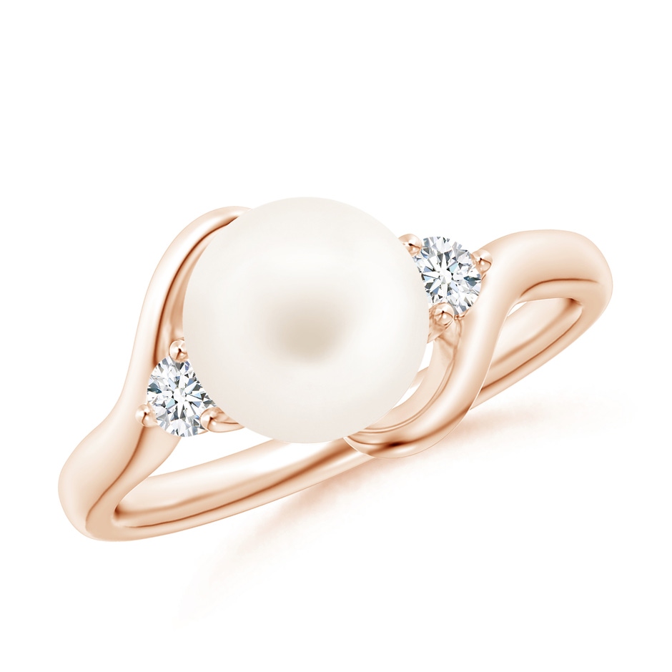 8mm AA Classic Freshwater Pearl Bypass Ring in Rose Gold 