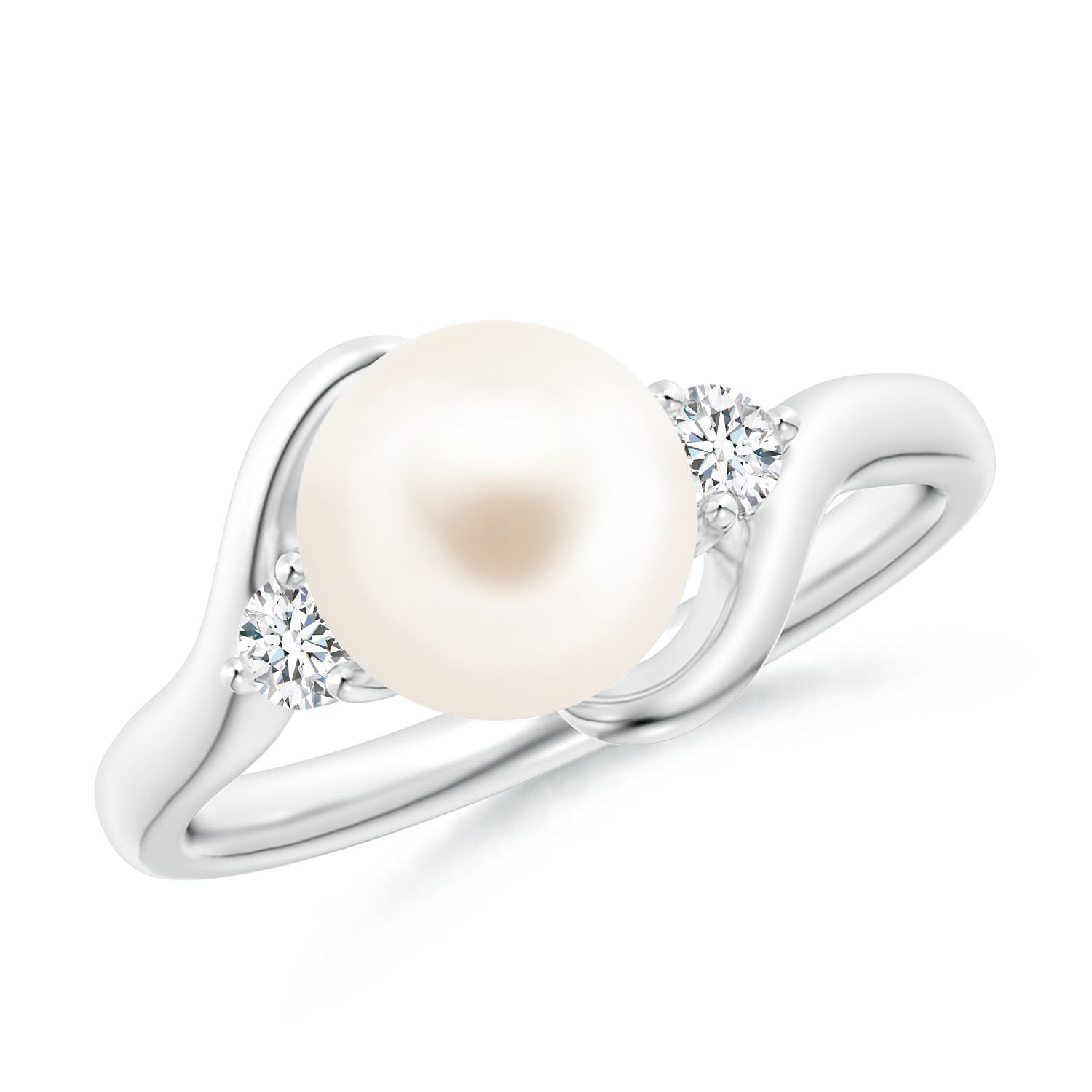 8mm AAA Classic Freshwater Pearl Bypass Ring in P950 Platinum