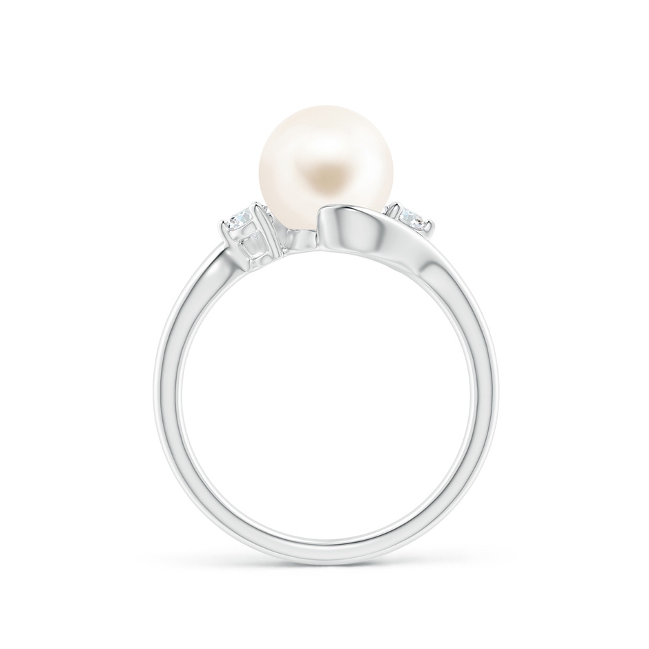 8mm AAA Classic Freshwater Pearl Bypass Ring in P950 Platinum side 1