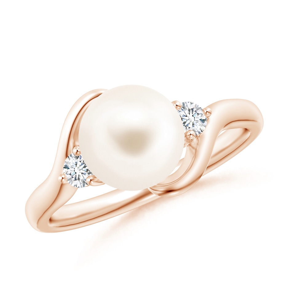 8mm AAA Classic Freshwater Pearl Bypass Ring in Rose Gold 
