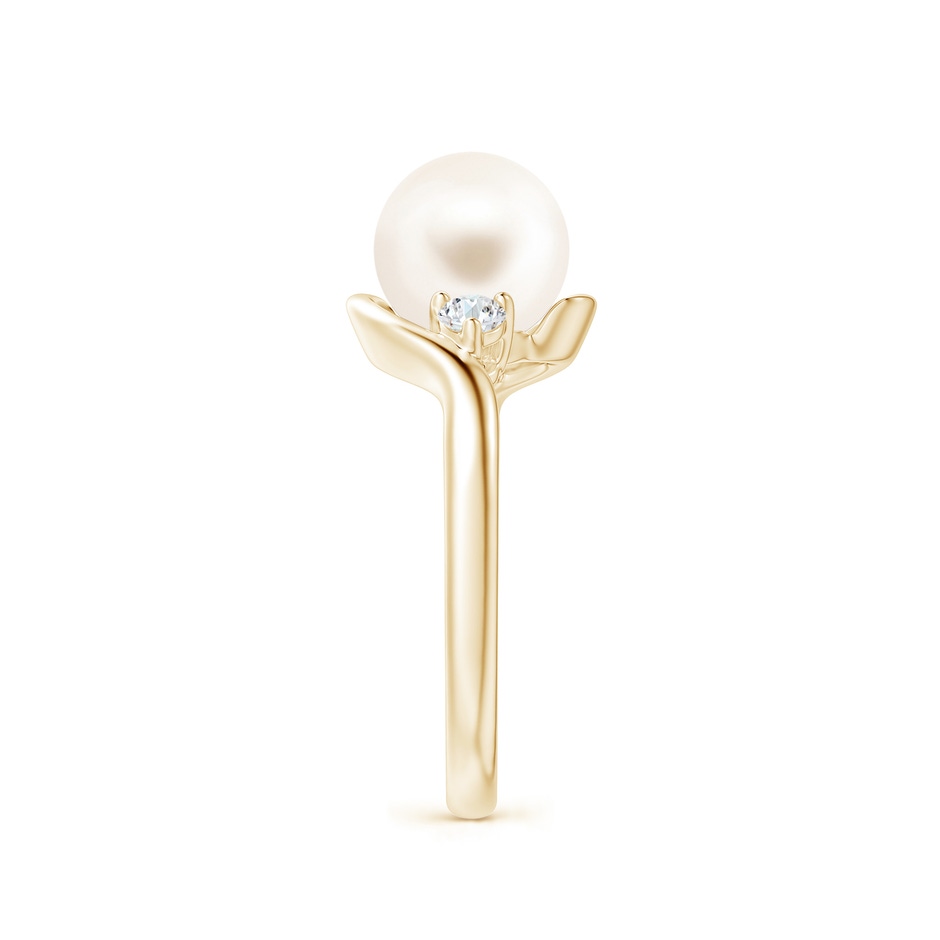 8mm AAA Classic Freshwater Pearl Bypass Ring in Yellow Gold side 2