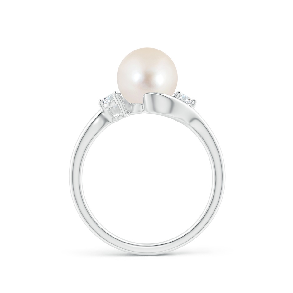 8mm AAAA Classic Freshwater Pearl Bypass Ring in P950 Platinum side 1