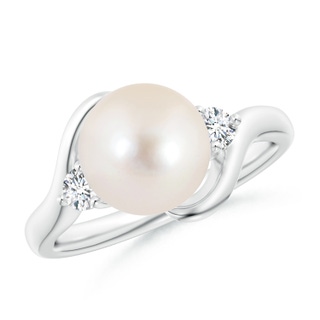 9mm AAAA Classic Freshwater Pearl Bypass Ring in P950 Platinum