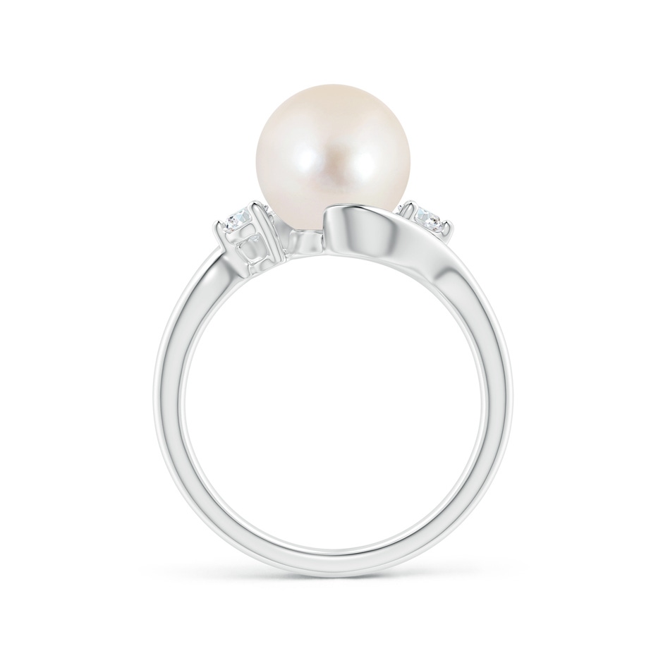 9mm AAAA Classic Freshwater Pearl Bypass Ring in P950 Platinum side 1