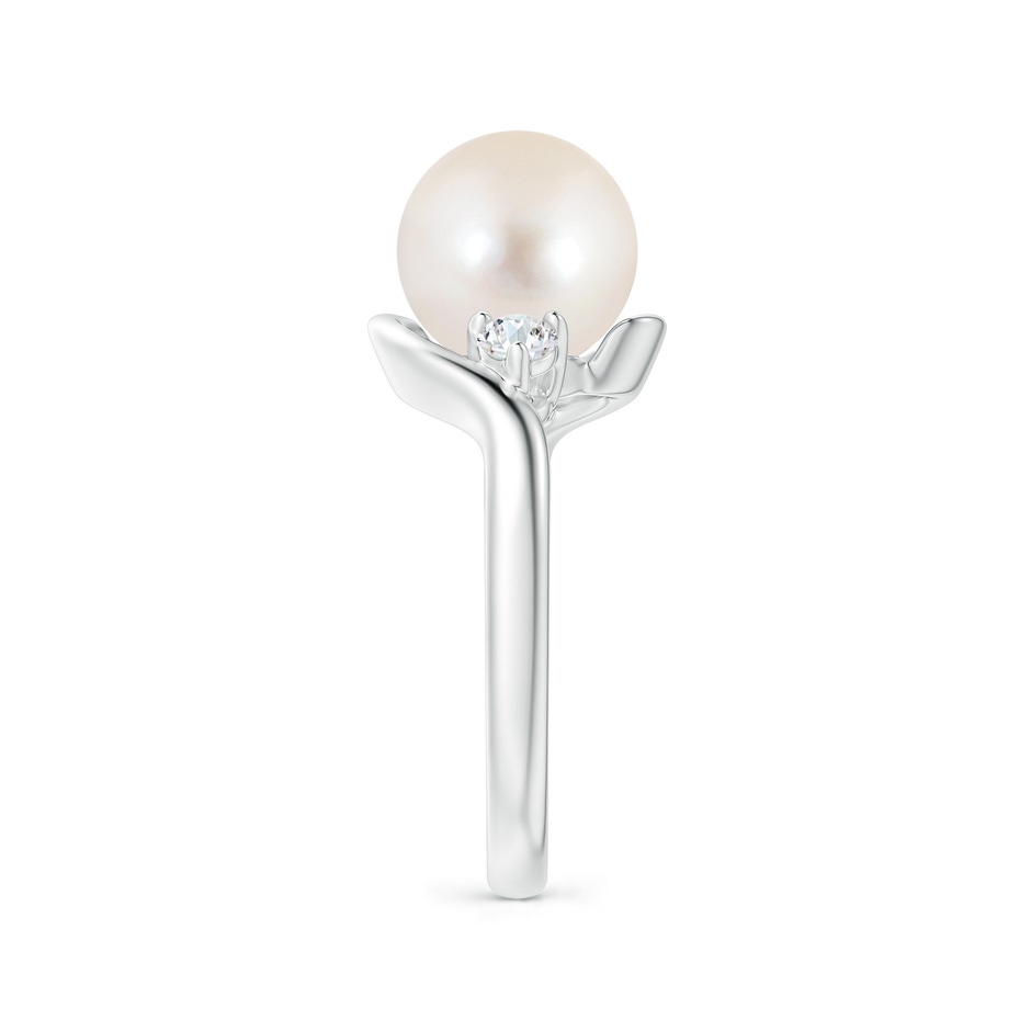 9mm AAAA Classic Freshwater Pearl Bypass Ring in P950 Platinum side 2