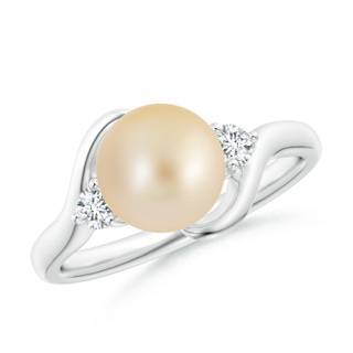 8mm AA Classic Golden South Sea Pearl Bypass Ring in P950 Platinum