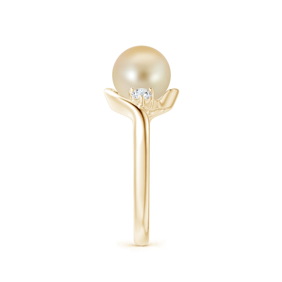 8mm AAA Classic Golden South Sea Pearl Bypass Ring in Yellow Gold side 2