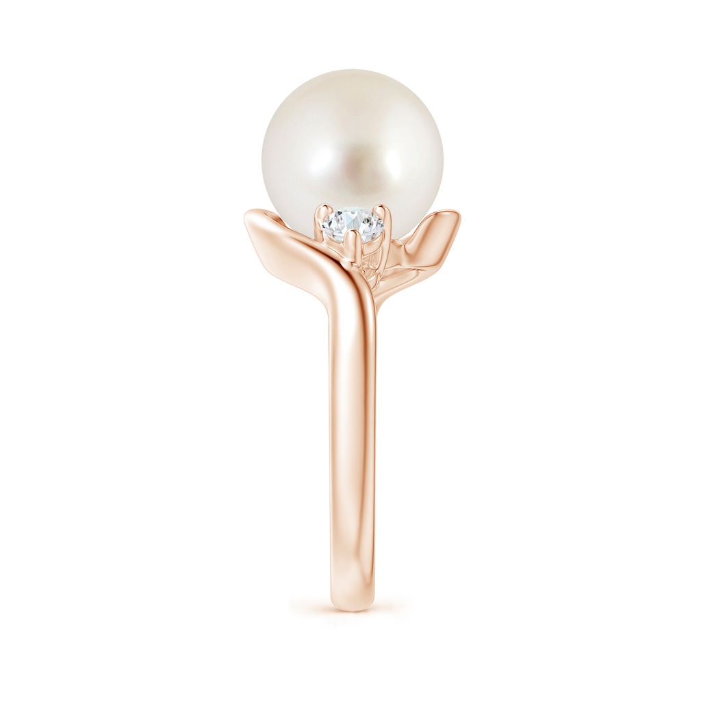 10mm AAAA Classic South Sea Pearl Bypass Ring in Rose Gold Side 2