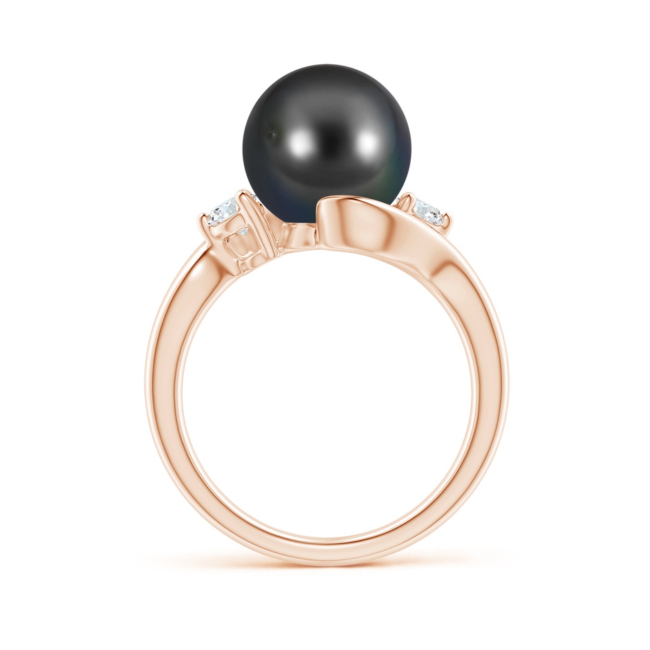 10mm AA Classic Tahitian Pearl Bypass Ring in Rose Gold side 1