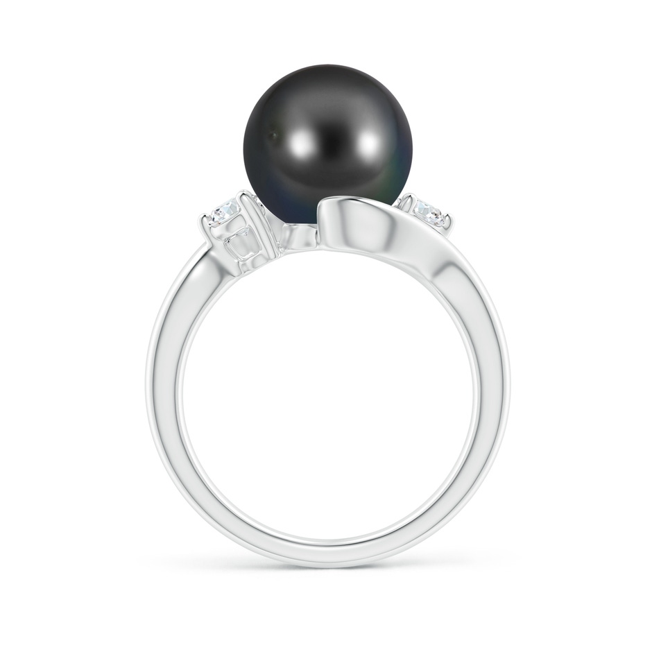 10mm AA Classic Tahitian Pearl Bypass Ring in White Gold side 1
