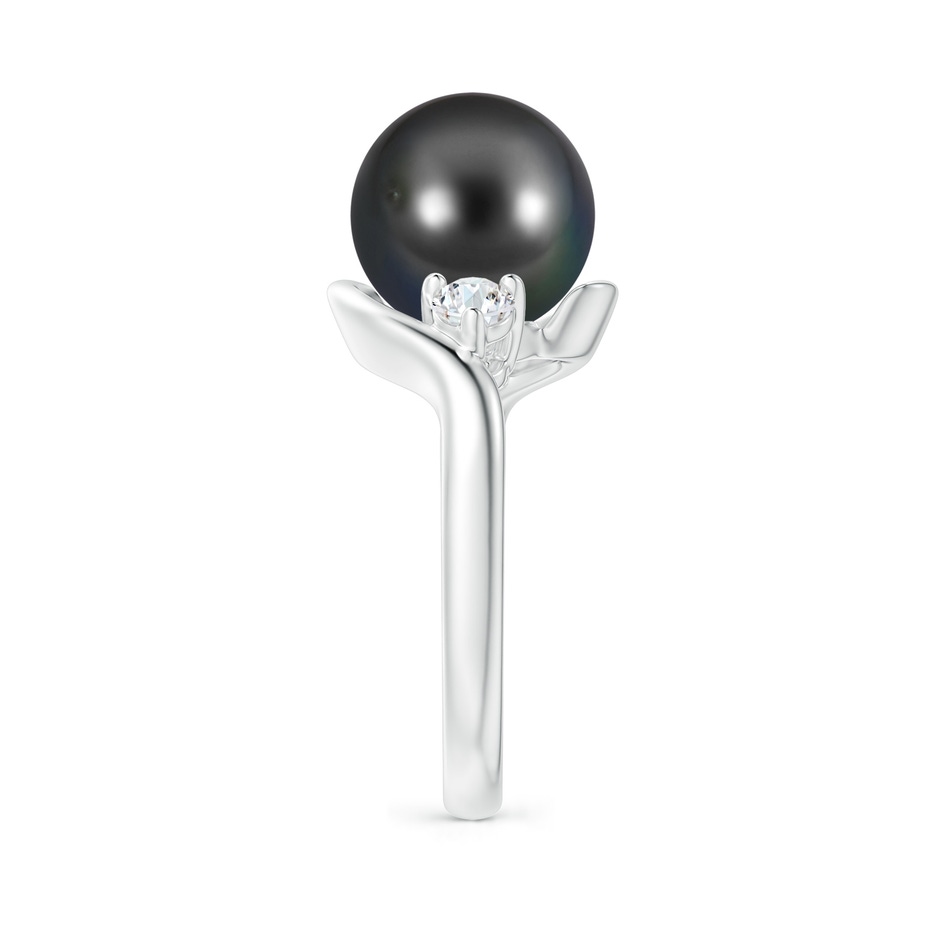 10mm AA Classic Tahitian Pearl Bypass Ring in White Gold side 2