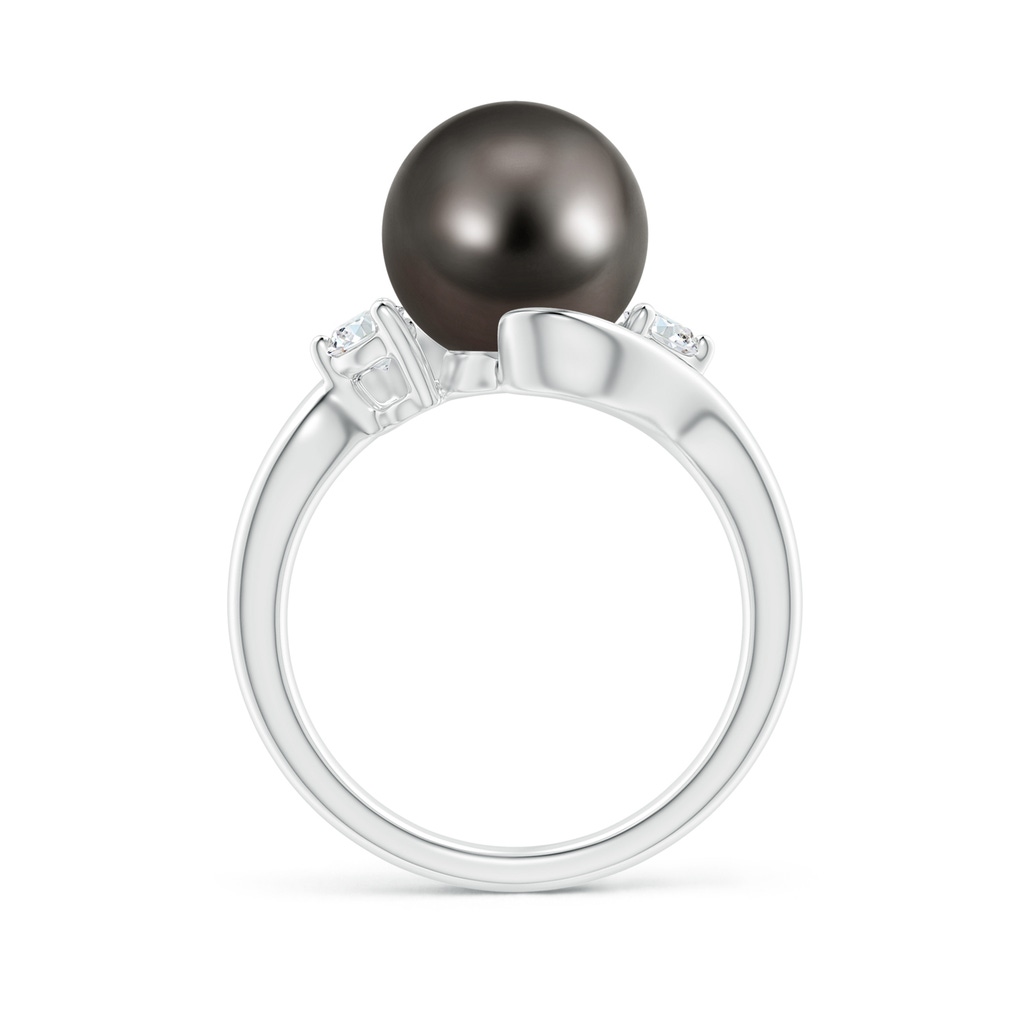 10mm AAA Classic Tahitian Pearl Bypass Ring in White Gold Side 1
