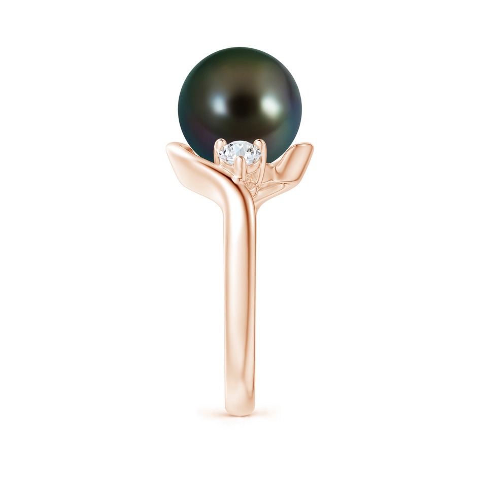 10mm AAAA Classic Tahitian Pearl Bypass Ring in Rose Gold side 2