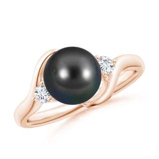 8mm AA Classic Tahitian Pearl Bypass Ring in Rose Gold