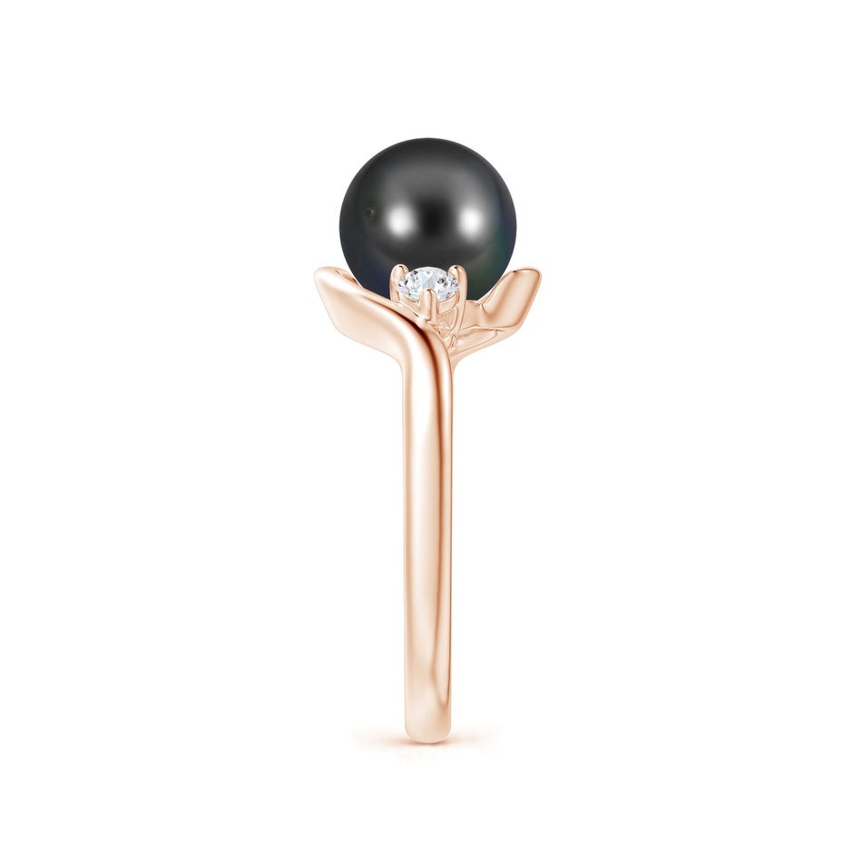 8mm AA Classic Tahitian Pearl Bypass Ring in Rose Gold side 2