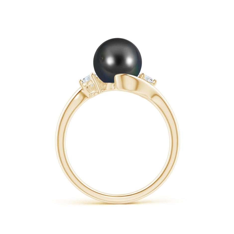 8mm AA Classic Tahitian Pearl Bypass Ring in Yellow Gold side 1
