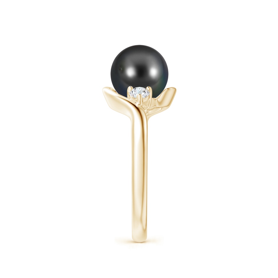 8mm AA Classic Tahitian Pearl Bypass Ring in Yellow Gold side 2