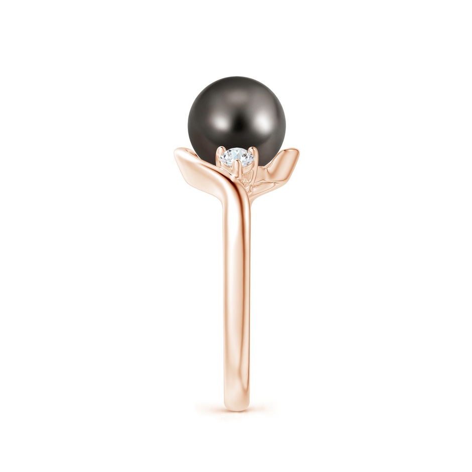 8mm AAA Classic Tahitian Pearl Bypass Ring in Rose Gold side 2
