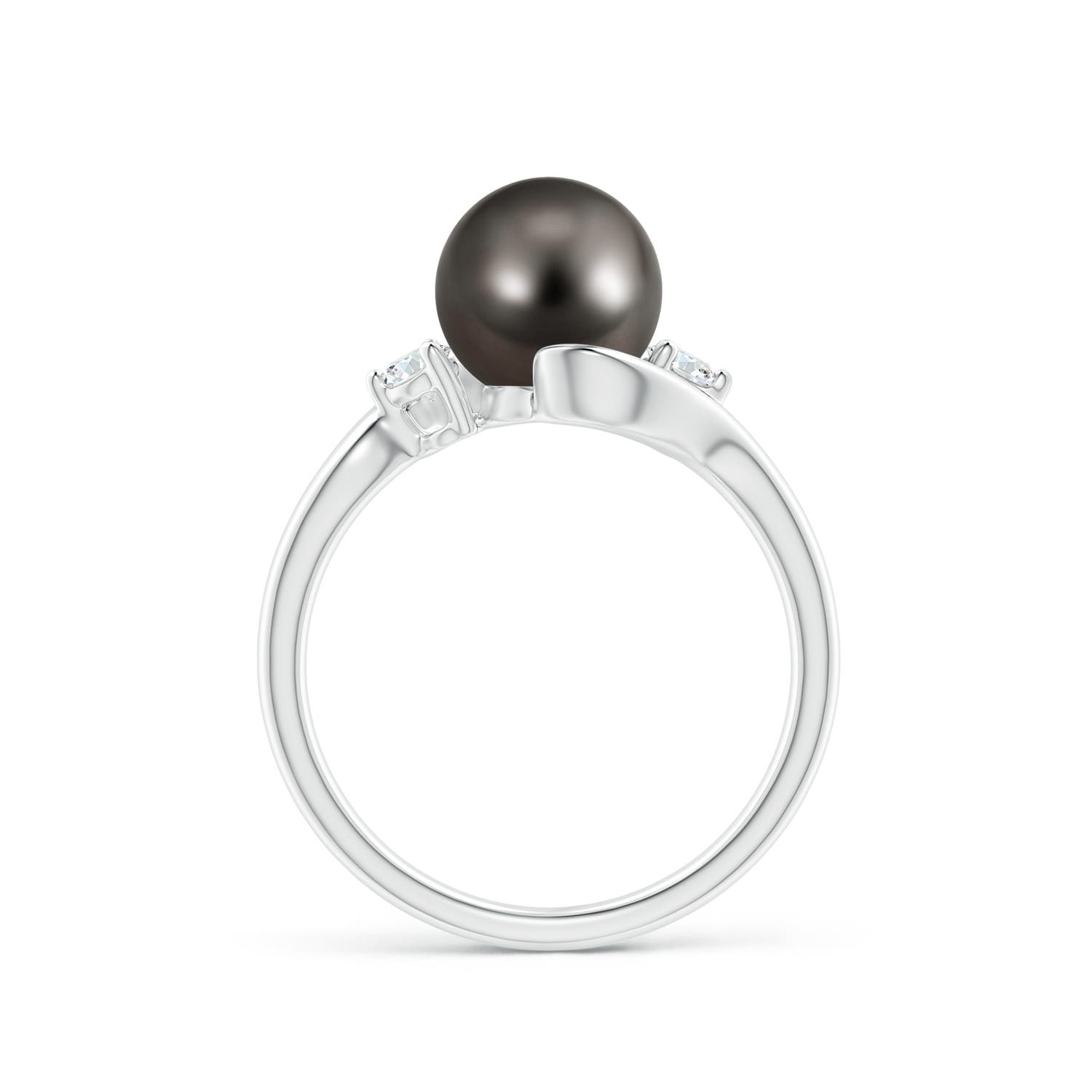 8mm AAA Classic Tahitian Pearl Bypass Ring in White Gold