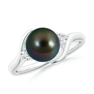8mm AAAA Classic Tahitian Pearl Bypass Ring in P950 Platinum