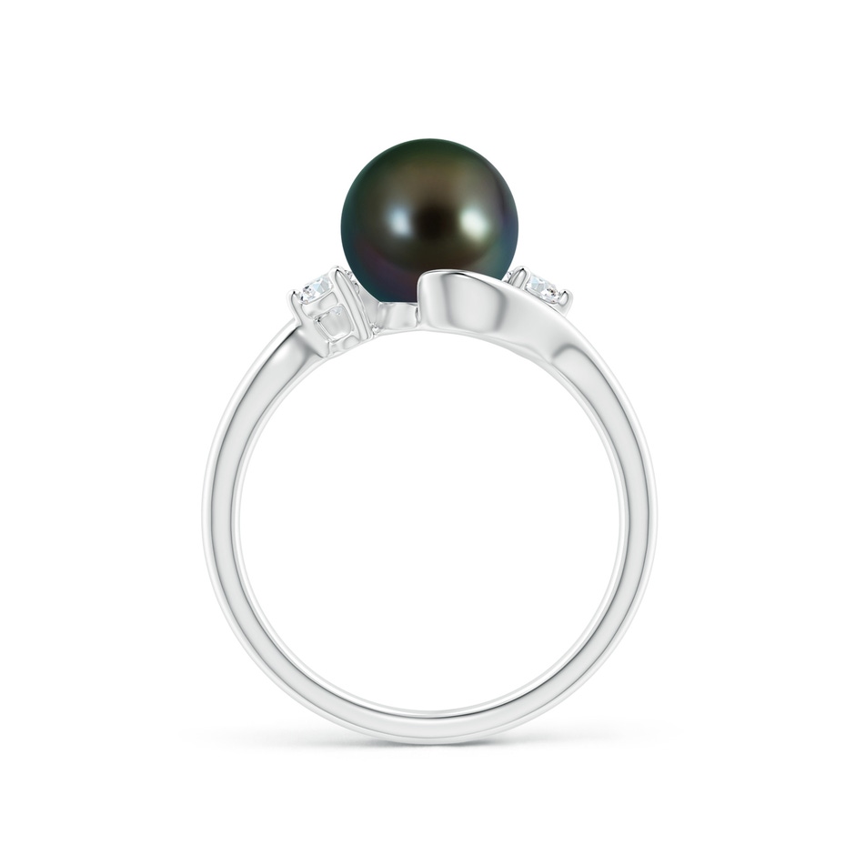 8mm AAAA Classic Tahitian Pearl Bypass Ring in P950 Platinum side 1