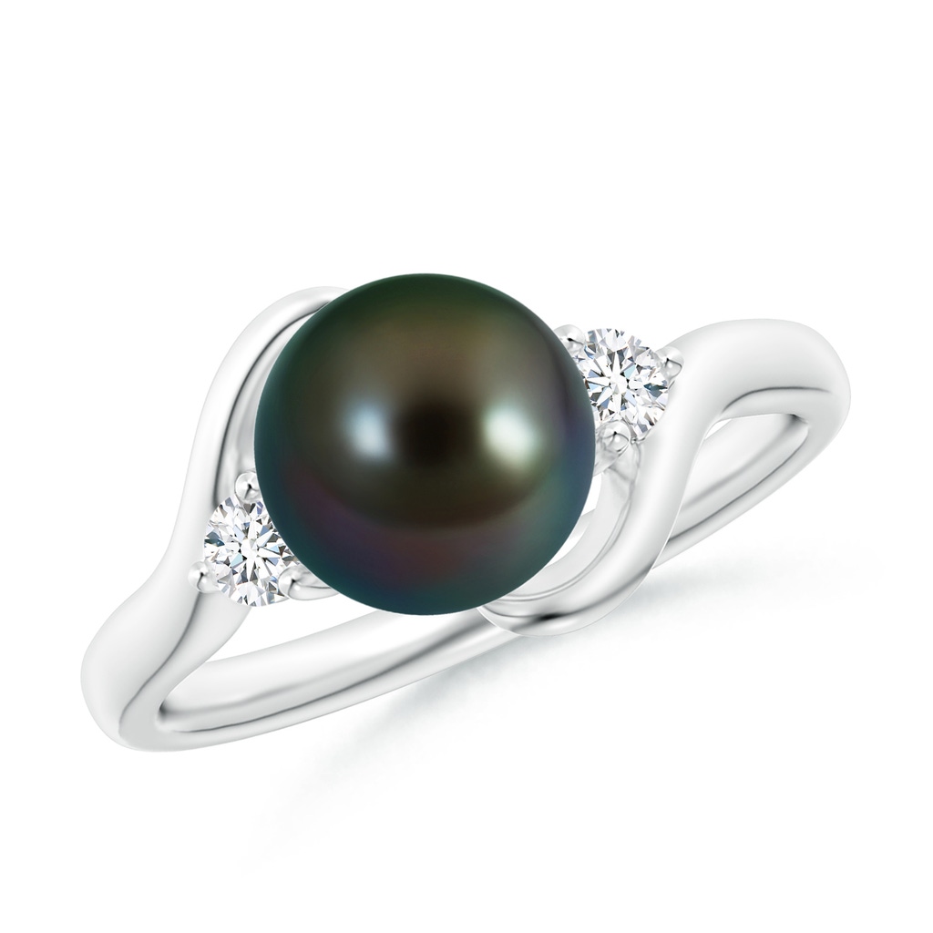 8mm AAAA Classic Tahitian Pearl Bypass Ring in White Gold