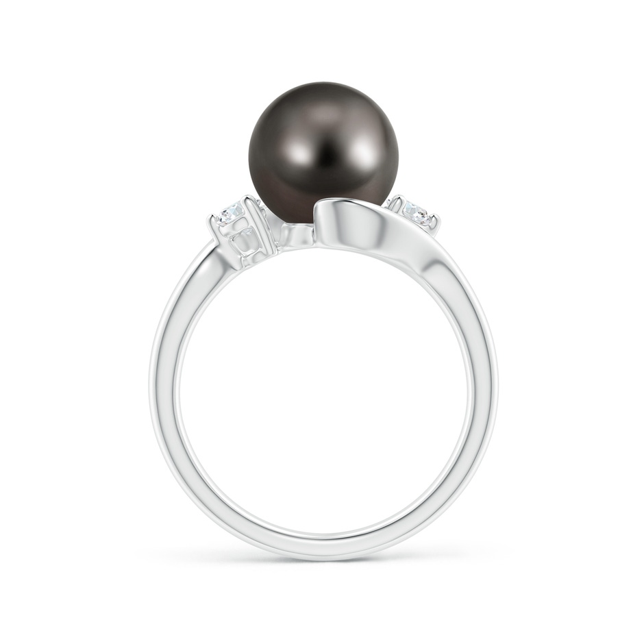 9mm AAA Classic Tahitian Pearl Bypass Ring in White Gold side 1