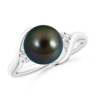 9mm AAAA Classic Tahitian Pearl Bypass Ring in P950 Platinum
