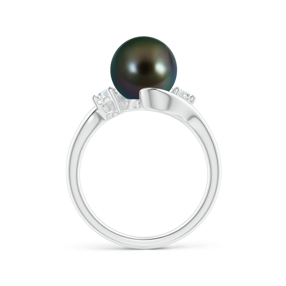 9mm AAAA Classic Tahitian Pearl Bypass Ring in P950 Platinum side 1