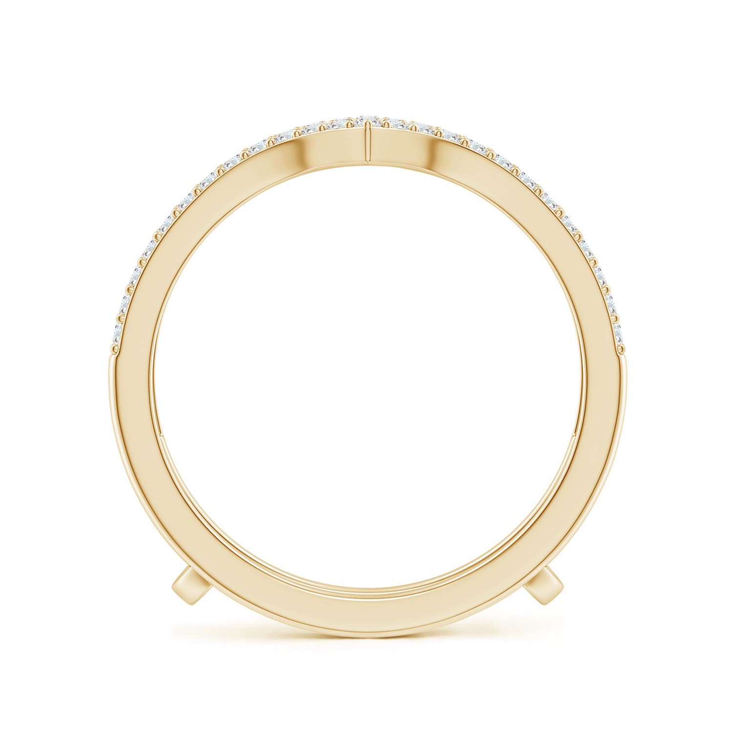 1.1mm GVS2 Diamond Chevron Ring Wrap in 18K Yellow Gold