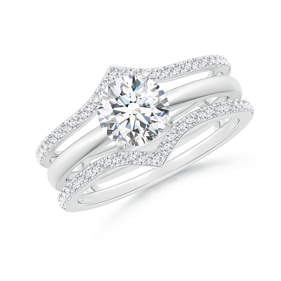 1.1mm GVS2 Diamond Chevron Ring Wrap in P950 Platinum side 399