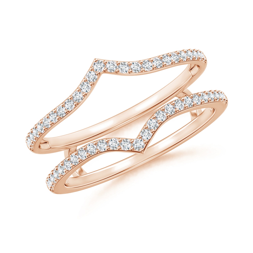 1.1mm GVS2 Diamond Chevron Ring Wrap in Rose Gold
