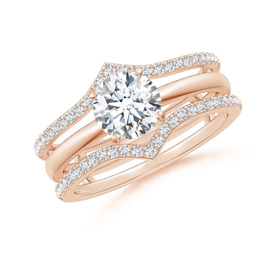 1.1mm GVS2 Diamond Chevron Ring Wrap in Rose Gold side 399