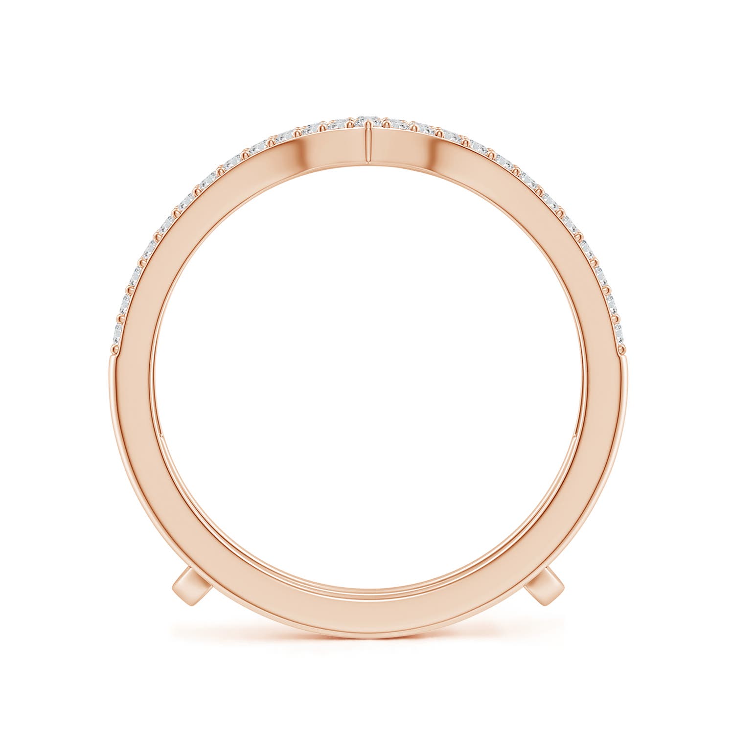 1.1mm HSI2 Diamond Chevron Ring Wrap in 18K Rose Gold
