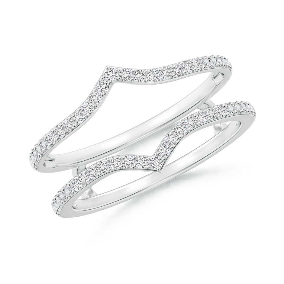 1.1mm HSI2 Diamond Chevron Ring Wrap in 18K White Gold 