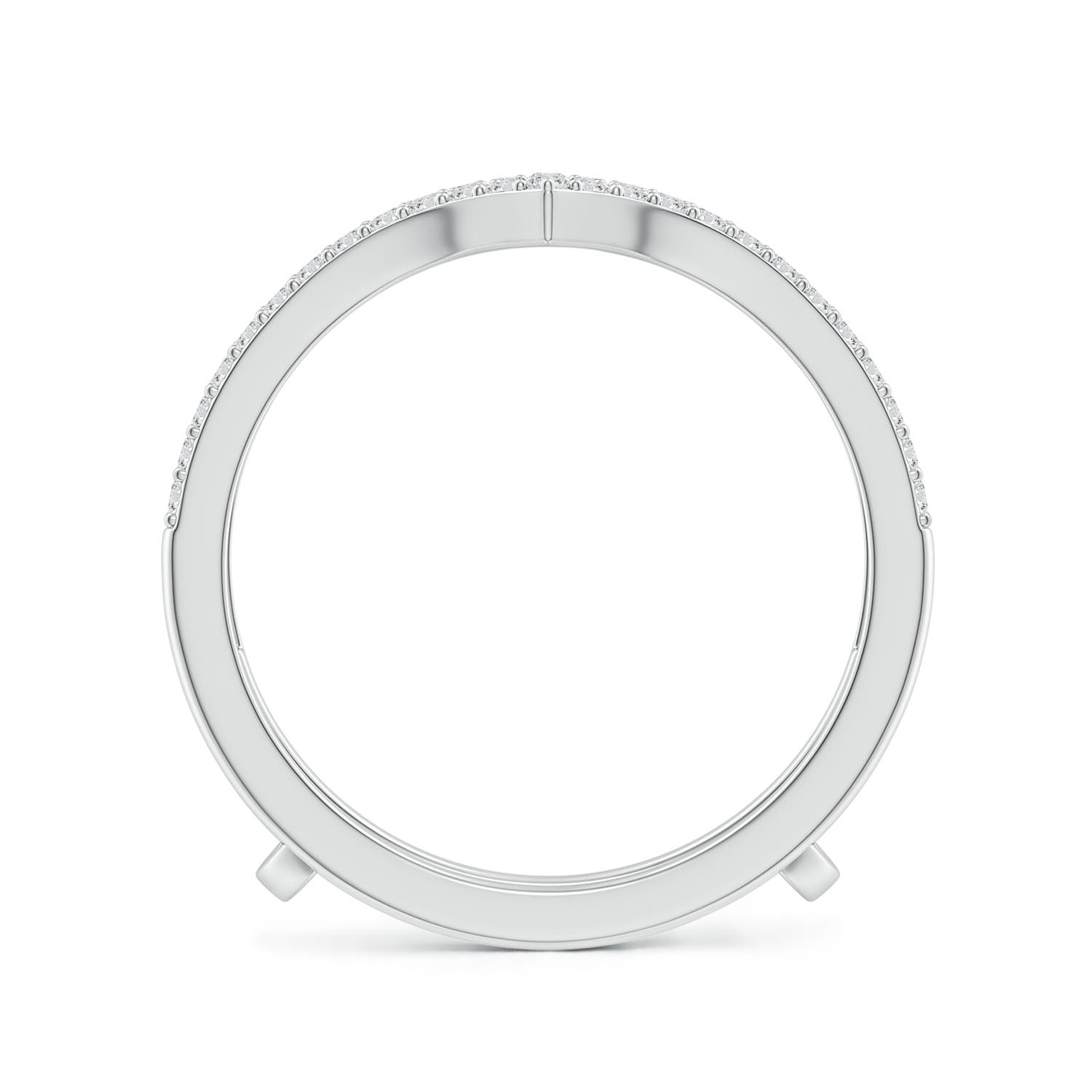 1.1mm HSI2 Diamond Chevron Ring Wrap in 18K White Gold